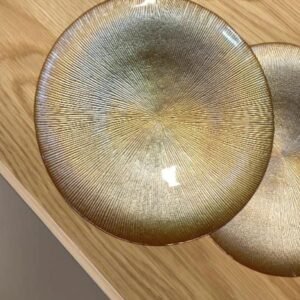 Jg 10 Sousplats de vidro dourado