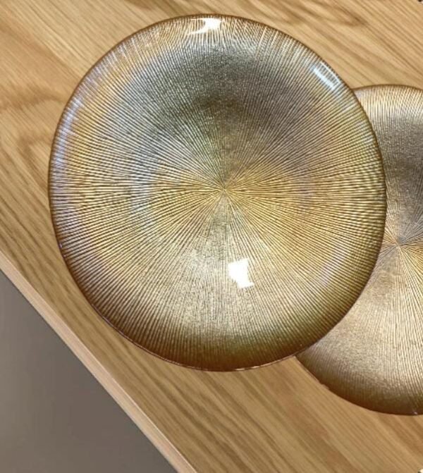 Jg 10 Sousplats de vidro dourado