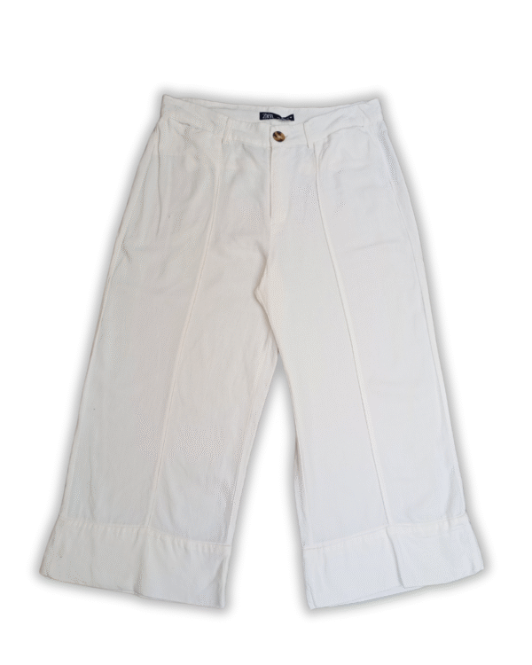 Calça pantacourt Branco Zara G