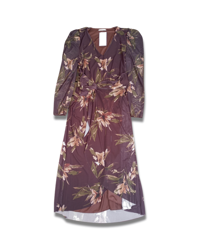 Vestido midi giz aquarela Doce trama G
