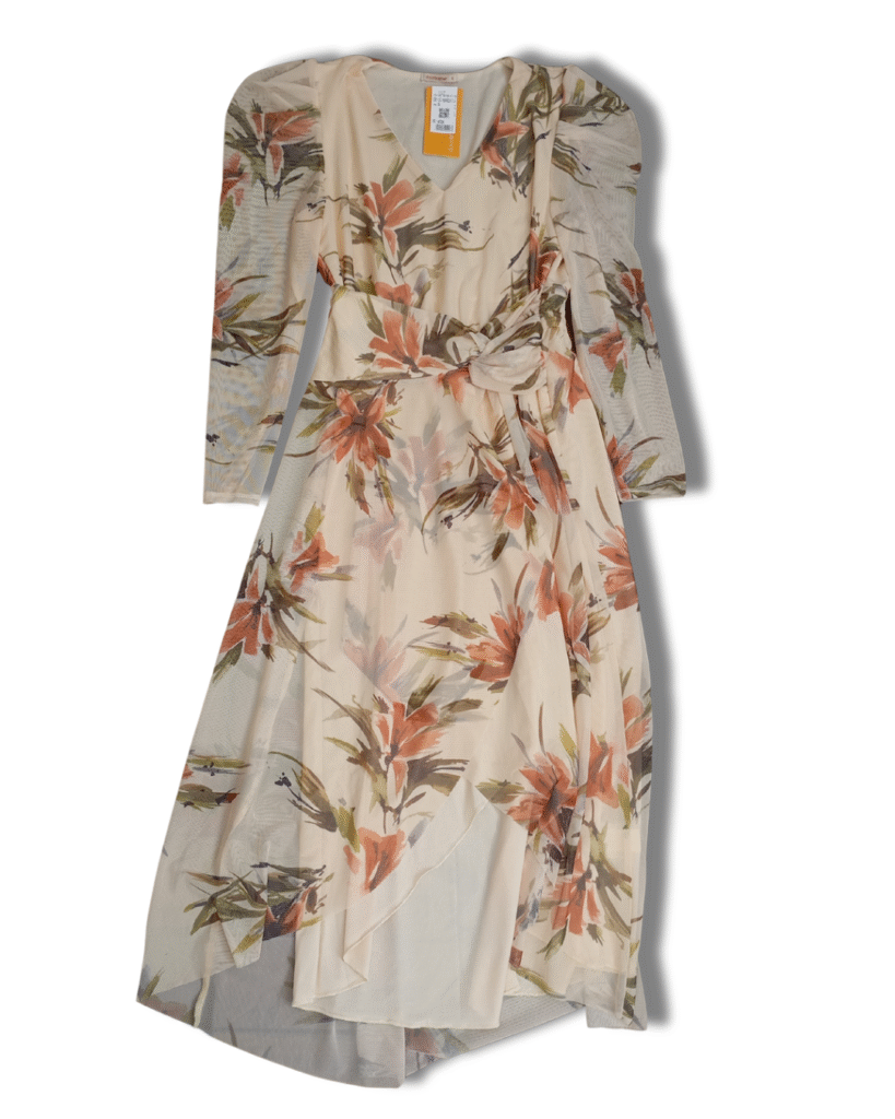 Vestido midi giz aquarela Doce Trama G